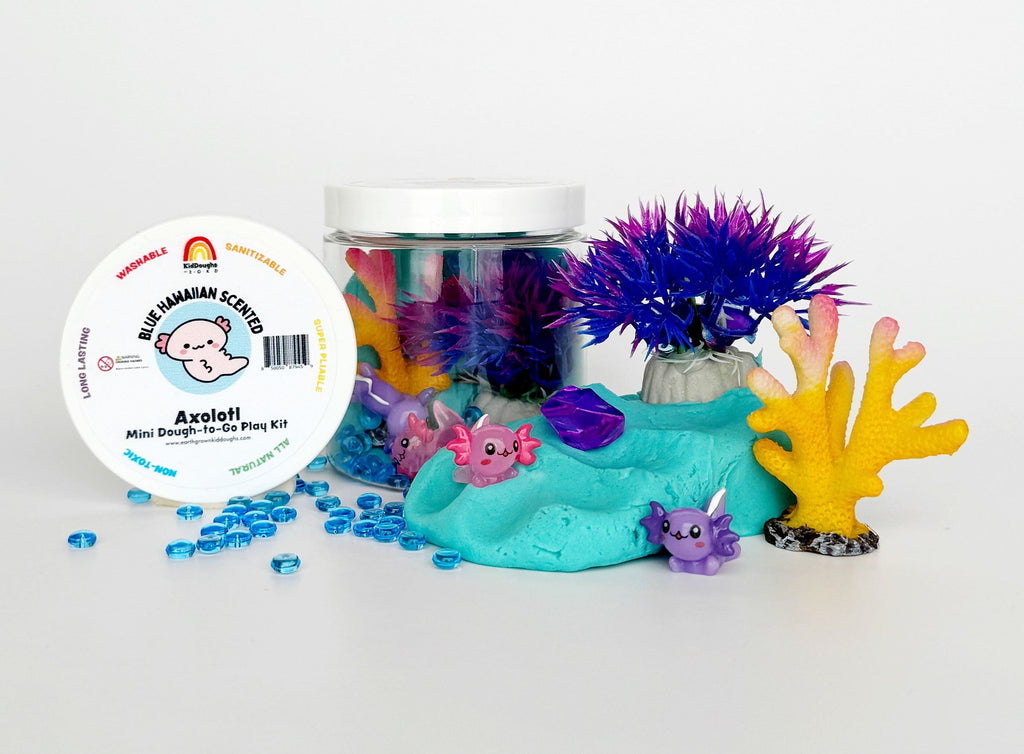 Axolotl Mini Dough-To-Go Play Kit: Scented KidDough, Aquarium Fun, Travel Toy