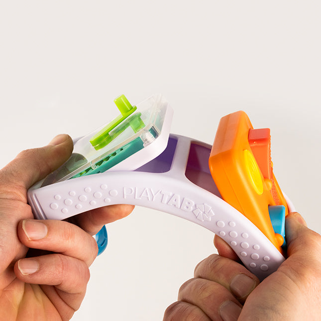 PlayTab Go Travel-Friendly Sensory Activity Board for Babies with Interchangeable Tiles