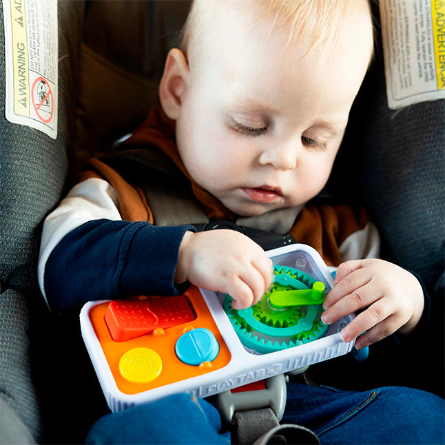 PlayTab Go Travel-Friendly Sensory Activity Board for Babies with Interchangeable Tiles