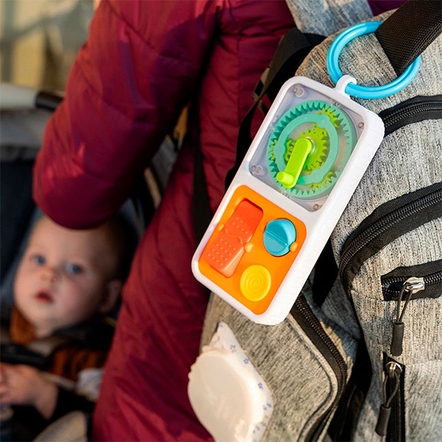 PlayTab Go Travel-Friendly Sensory Activity Board for Babies with Interchangeable Tiles