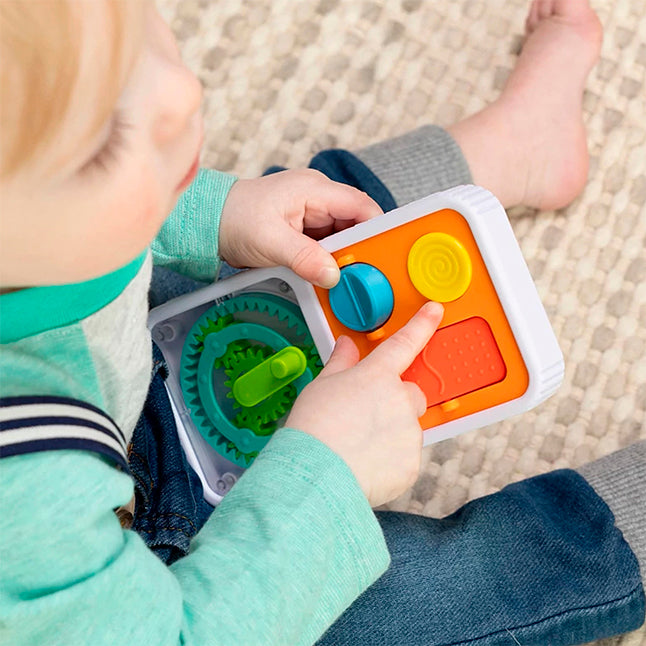 PlayTab Go Travel-Friendly Sensory Activity Board for Babies with Interchangeable Tiles