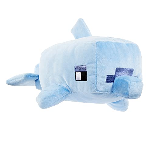 Minecraft Blue Dolphin Plush - Officially Licensed Soft Cuddly Collectible