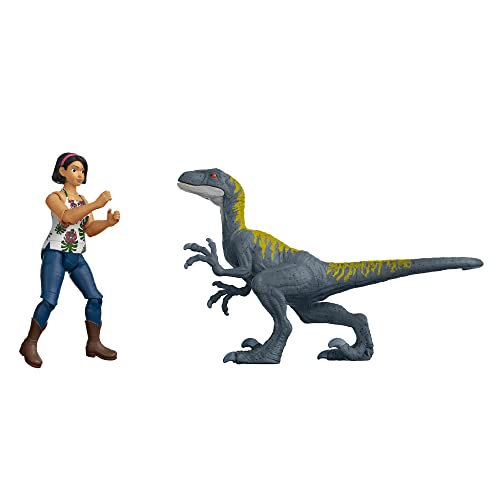 Jurassic World Human & Dino Pack Sammy, Velociraptor & 2 Compy Camp Cr ...