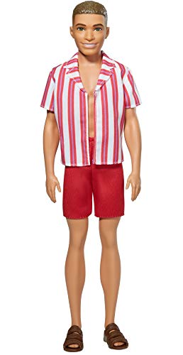 Barbie Ken 60th Anniversary Doll 1 in Throwback Beach Look with Swimsuit & Sandals for Kids 3 to 8 Years Old