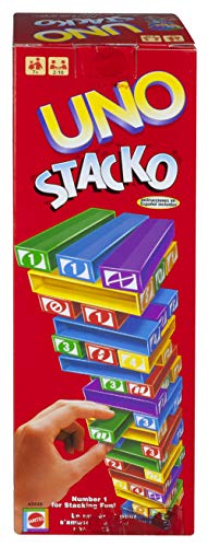 Mattel Games UNO StackoGame for Kids and Family with 45 Colored Stacking Blocks,  Makes a Great Gift for 7 Year Olds and Up