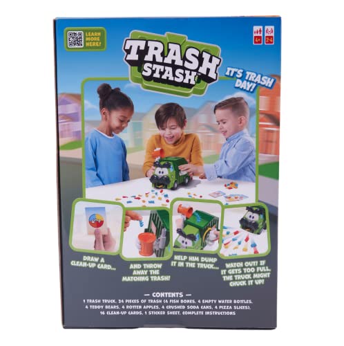 Goliath Trash Stash Game - Fill Trashcan, Watch It Dump Into Garbage Truck Or Truck Chucks It Up - No Reading Required, Ages 4 and Up, 2-4 Players