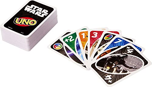 UNO Star Wars Matching Card Game Featuring 112 Cards with Unique Wild Card