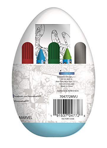 Kids Activity Egg Easter Craft Kit with Coloring Pages, Stickers, Markers, and Crayons (Marvel)