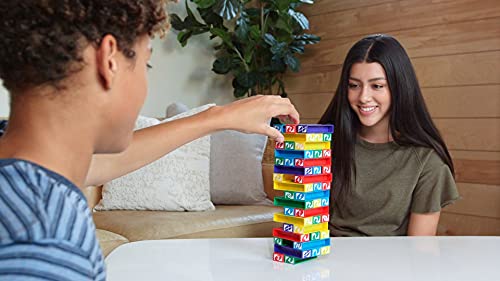 Mattel Games UNO StackoGame for Kids and Family with 45 Colored Stacking Blocks,  Makes a Great Gift for 7 Year Olds and Up