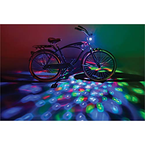 LightBrightz Disco Bike Lights LED Bicycle Lights RGB Burning Man Lights BMX Bike Accessories Bike Decorations Bike Light Bike Lights Kids Burning Man Bike Lights - Color Changing Disco Party Bike Light