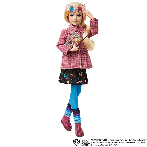 Harry Potter Luna Lovegood Collectible Doll Wearing Tweed Jacket, Skirt and Tights, with Quibbler and Spectrespecs, Gift for 6 Year Olds and Up