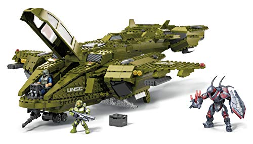 MEGA Halo Pelican Inbound Vehicle Halo Infinite Toy Car Building Set, Master Chief Figure, 2024 Bricks and Pieces, for Boys and Girls Ages 8+