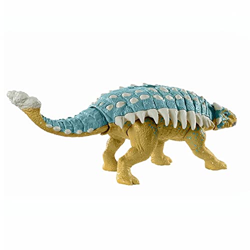 Jurassic World Camp Cretaceous Roar Attack Ankylosaurus Bumpy Dinosaur Action Figure, Toy Gift with Strike Feature and Sounds