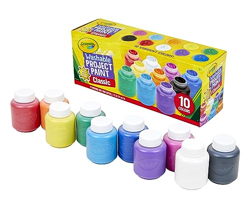 Crayola Washable Kid's Paint, Assorted Colors, Pack of 10