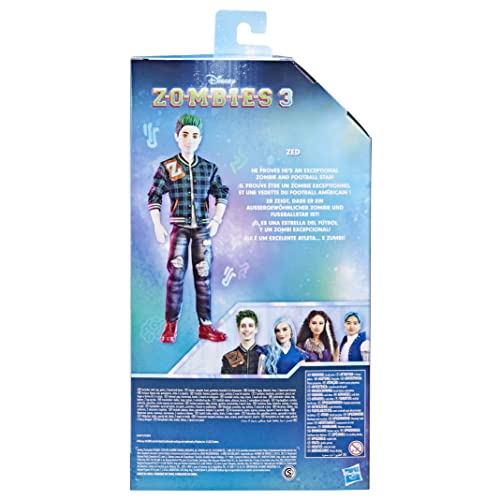 Disney Zombies 3 Zed Fashion Doll with Green Hair, Outfit, Shoes, and Accessory. Toy for Kids Ages 6 Years Old and Up