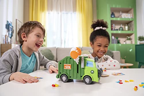 Goliath Trash Stash Game - Fill Trashcan, Watch It Dump Into Garbage Truck Or Truck Chucks It Up - No Reading Required, Ages 4 and Up, 2-4 Players