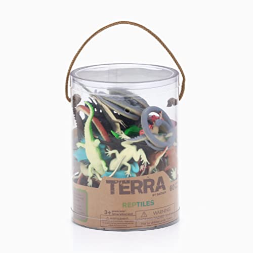 Terra by Battat – Reptiles In Tube – Assorted Reptile Animal Toys (60 Pieces)