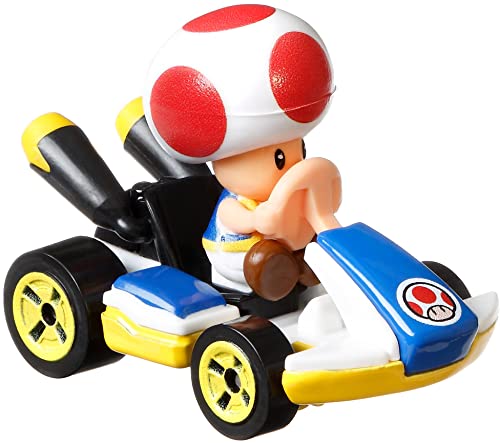Hot Wheels Mario Kart Vehicle 4-Pack, Set of 4 Fan-Favorite Characters Includes 1 Exclusive Model, Collectible Gift for Kids & Fans Ages 3 Years Old & Up