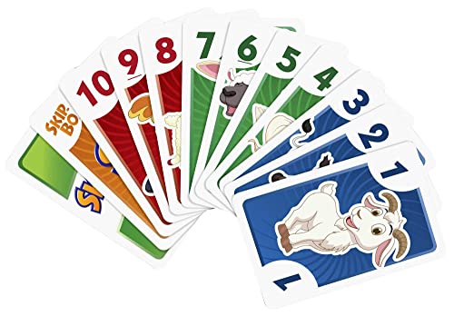 Skip Bo Junior Card Game In With 2 Levels Of Play, 112 Cards, Sequencing Entertainment For 2 To 4 Players Ages 5 Years & Older