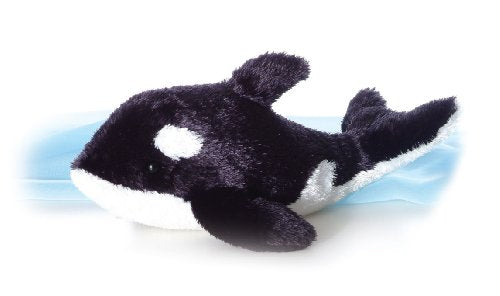 Aurora® Adorable Mini Flopsie™ Orca Whale Stuffed Animal - Playful Ease - Timeless Companions - Black 8 Inches