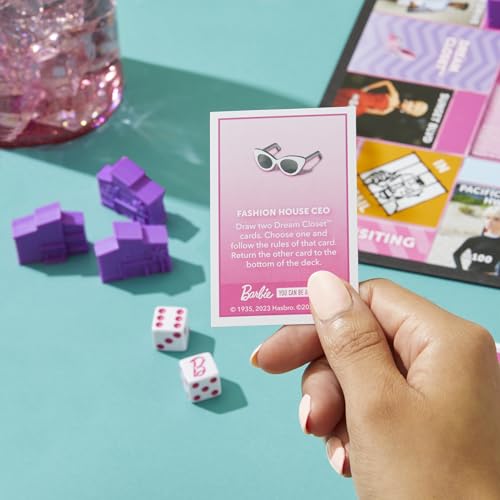 Monopoly Barbie Edition with pink tokens