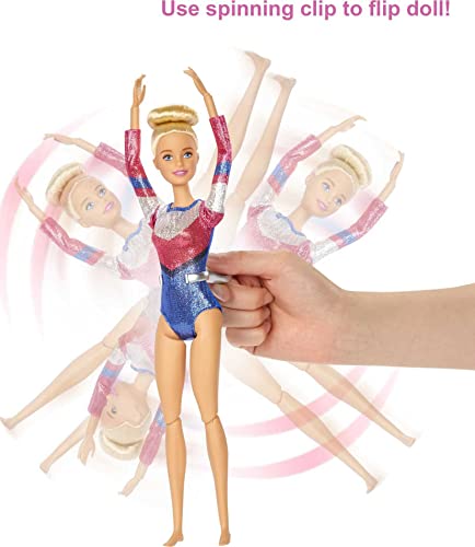 Barbie Gymnastics Playset: Barbie Doll with Twirling Feature, Balance Beam, 15+ Accessories for Ages 3 and Up