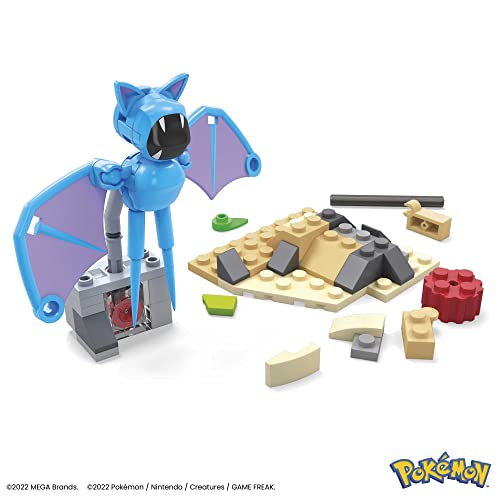 MEGA Pokemon Kids Building Toys, Zubat's Midnight Flight With Buildable Action Figure And Motion Brick For Mechanized Movement