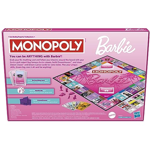 Monopoly Barbie Edition with pink tokens