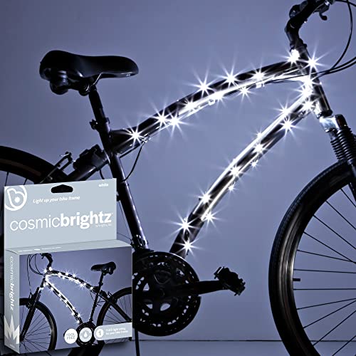 Brightz CosmicBrightz LED Bike Frame Rope Light, White - 6.5-Foot String Rope - Battery-Powered with On/Off Switch - Ultra Bright Color Keeps Your Ride Fun and Safe for Kids, Teens, & Adults