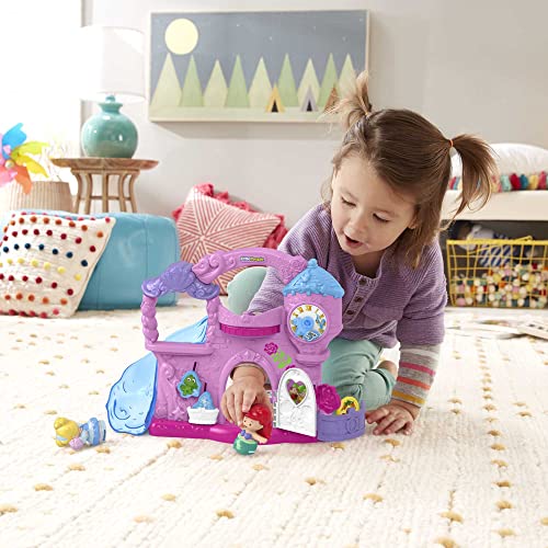 Fisher-Price Little People – Disney Princess Play & Go Castle, Portable Playset with Character Figures for Toddlers and Preschool Kids