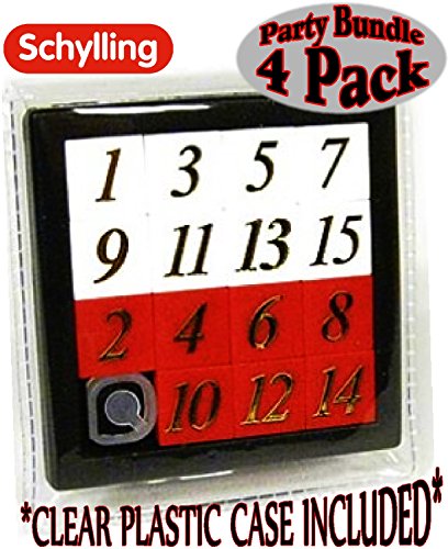 Schylling The 15 Puzzle (Number Slide Brain Teaser) 4 Pack
