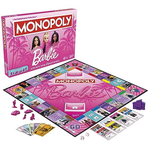 Monopoly Barbie Edition with pink tokens