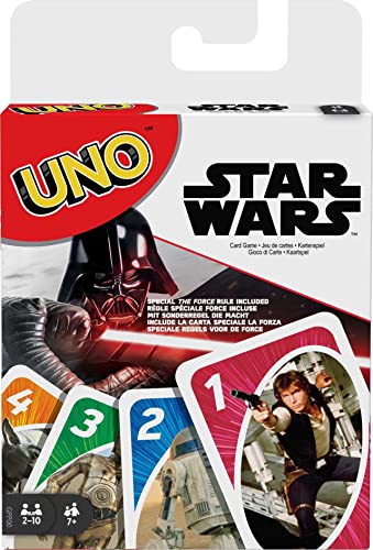 UNO Star Wars Matching Card Game Featuring 112 Cards with Unique Wild Card