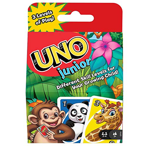 Mattel Games UNO Junior Card Game with 45 Cards, Gift for Kids 3 Years Old & Up