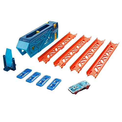 Hot Wheels Track Builder Unlimited Slide & Launch Pack for Kids 6 Years & Older with a 1:64 Scale Vehicle, Moveable Kicker Booster & 3 Track Pieces That Connect to Other Sets