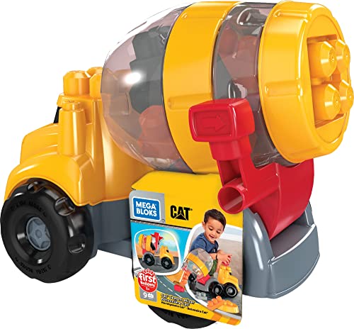 Mega Bloks CAT Cement Mixer with Big Building Blocks, Buildng Toys for Toddlers (9 Pieces)