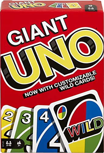 Mattel Games Giant UNO Family Card Game with 108 Oversized Cards and Instructions, Great Gift for Kids Ages 7 Years and Older
