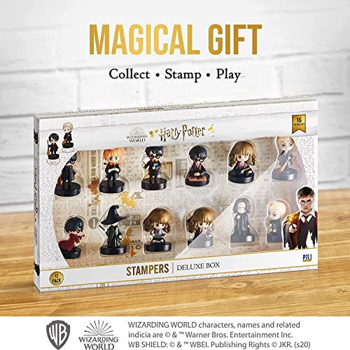 Self Inking Harry Potter Stampers - Set of 12 - Harry Potter Accessories | Mini Toy Figurines for a Harry Potter Party, Cake Topper, Collectibles, 2.5 Inches
