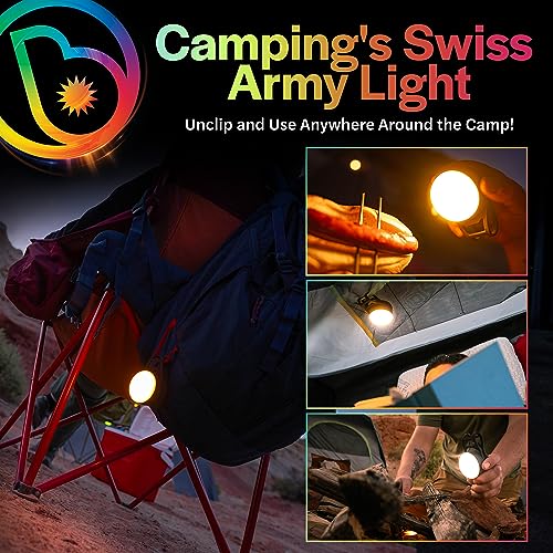 LightBrightz SiteBrightz LED Camping Tent Light - Magnetically Clips on Tent Edges - USB Rechargeable Camping Lights for Tent Lights for Camping - LED Camp Light for Camping, Hiking, Backpacking & More