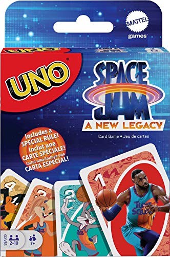 UNO Space Jam: A New Legacy Themed Card Game Featuring 112 Cards with Movie Graphics, Kid, Movie & Sports Fan Gift Ages 7 Years & Older.