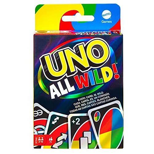 UNO All Wild Card Game with 112 Cards, Gift for Kid, Family & Adult Game Night for Players 7 Years & Older