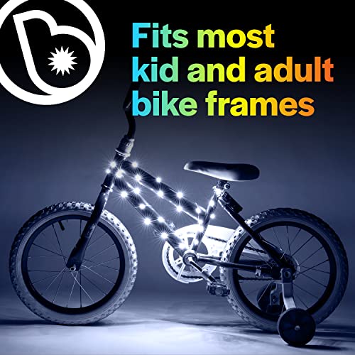 Brightz CosmicBrightz LED Bike Frame Rope Light, White - 6.5-Foot String Rope - Battery-Powered with On/Off Switch - Ultra Bright Color Keeps Your Ride Fun and Safe for Kids, Teens, & Adults