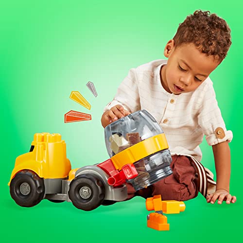 Mega Bloks CAT Cement Mixer with Big Building Blocks, Buildng Toys for Toddlers (9 Pieces)