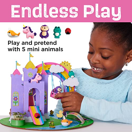 Creativity for Kids Build & Grow Magical Land - Unicorn Craft, 5-in-1 Kids Activities, Unicorn Castle Toy, Kids Gifts for Ages 6-8+
