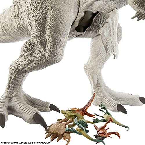 Jurassic World Camp Cretaceous Super Colossal Indominus Rex Action Figure with Eating Feature, Stands 18in High and 3.5ft Long, Dinsoaur Toy Gift