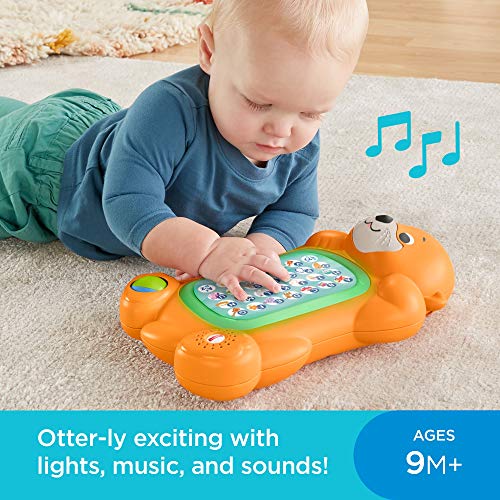 Fisher-Price Linkimals A to Z Otter - Interactive Educational Toy with Music & Lights for Baby Ages 9 Months & Up