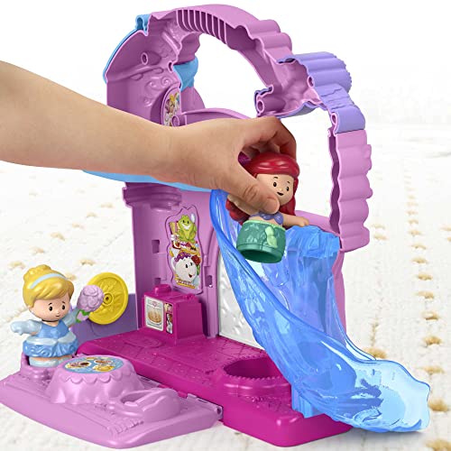 Fisher-Price Little People – Disney Princess Play & Go Castle, Portable Playset with Character Figures for Toddlers and Preschool Kids