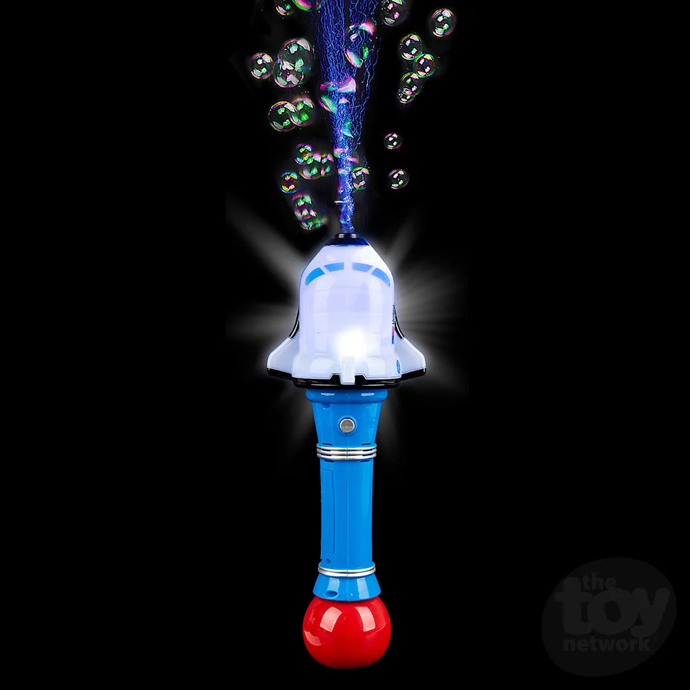 12.5 Inch Light Up Space Shuttle Bubbles Blower Wand - Batteries and Bubble Fluid Included